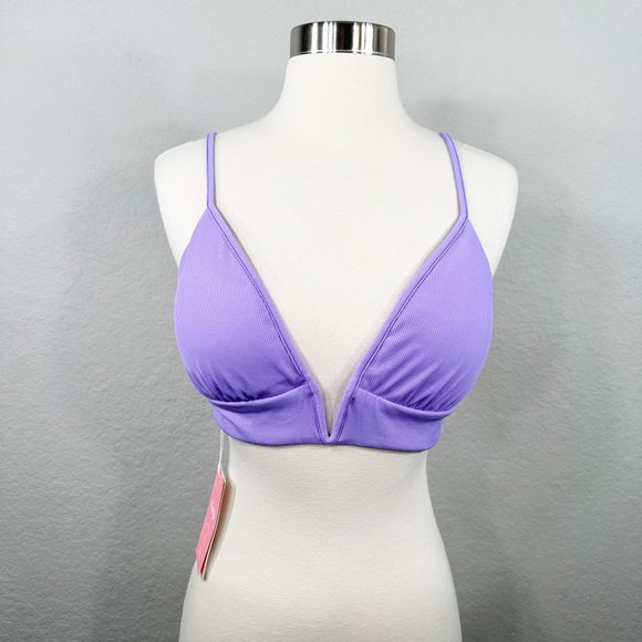 Maaji Periwinkle Parade Reversible Bikini Top In Purple - Picture 4 of 13